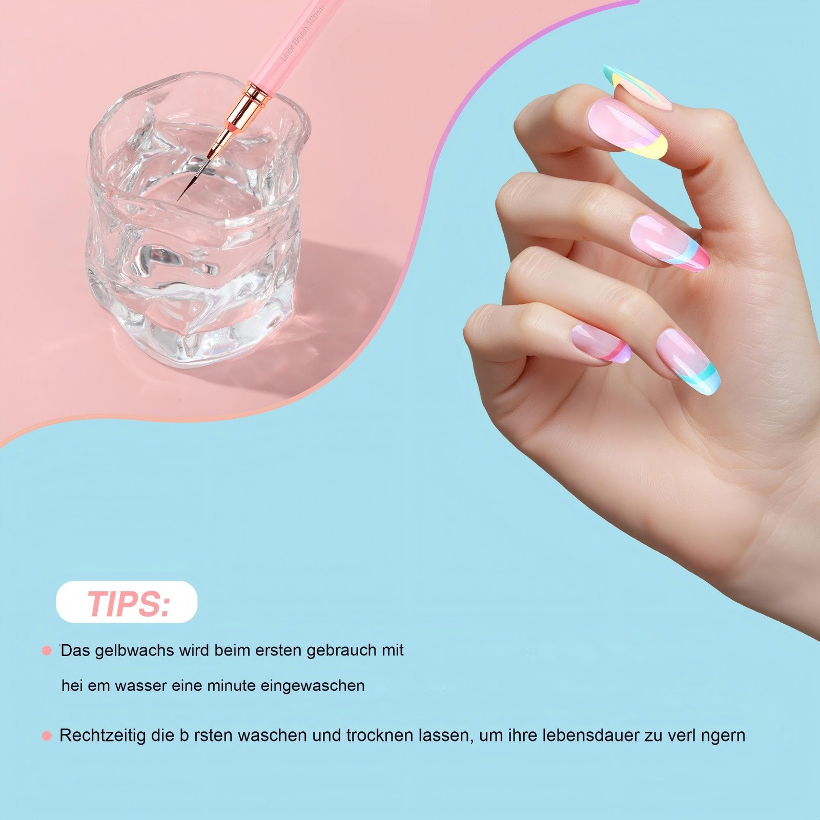 5 Pcs Nail Art Brushes Nail Art Liner Brushes Painting Art Drawing Tool