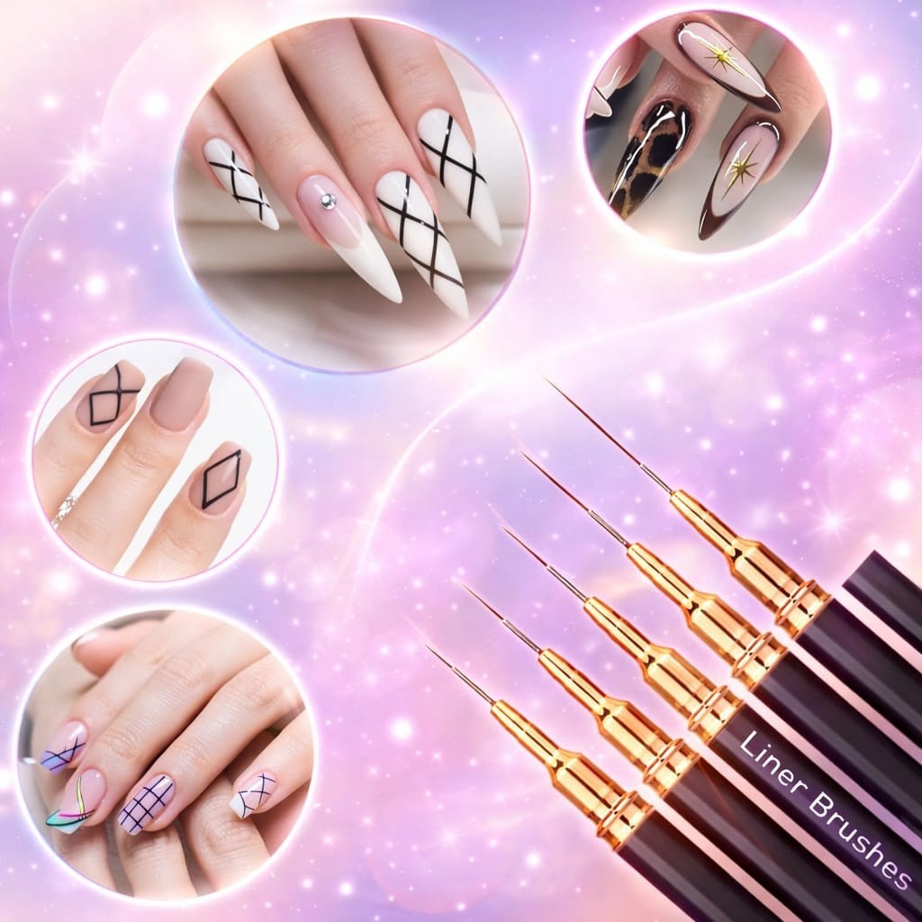 34Pcs Professional Nail Art Brush Set Acrylic Ombre Dotting Tools