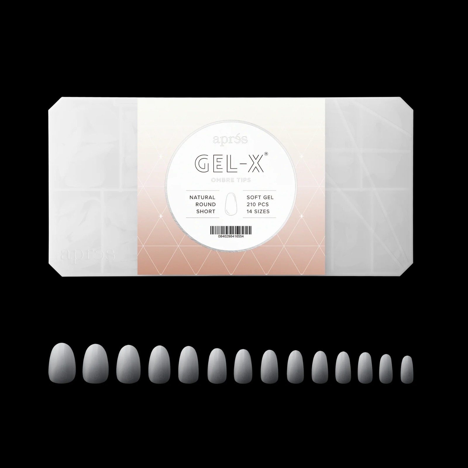 apres Gel-X Ombre Natural Round Short (Box of 210 Tips)