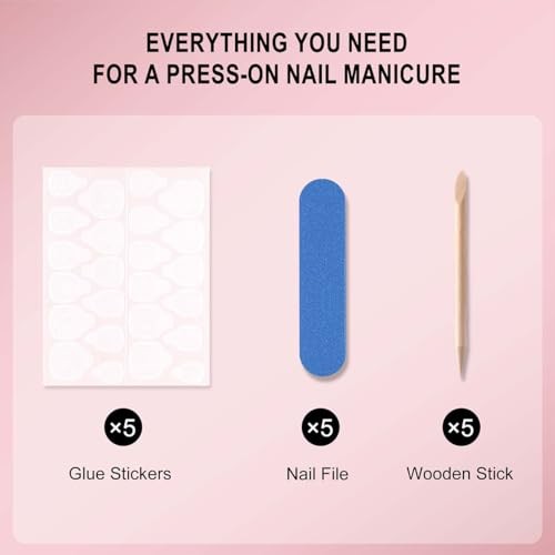 120 Pcs Black French Tip Press on Nails Long 1 Fl Oz (Pack of 120) Style-6