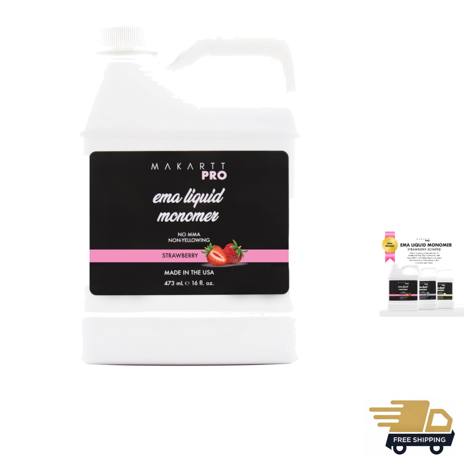Strawberry Scented Monomer for Acrylic Nail Sets and Acrylic Nail Kit, 16oz -…