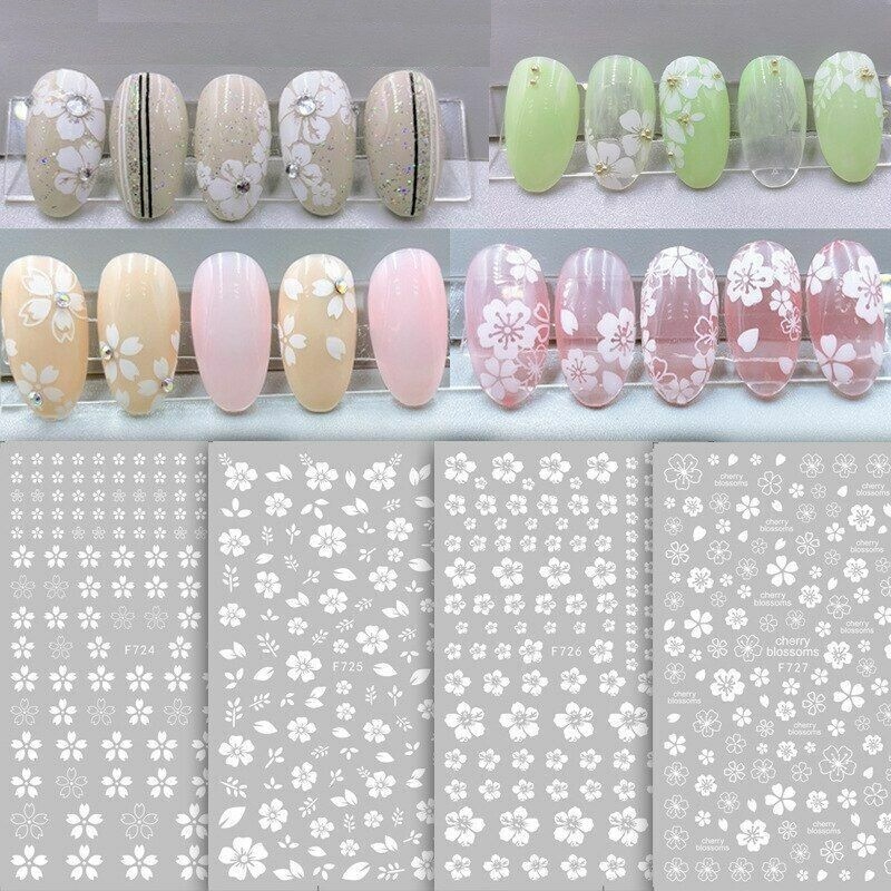 Nail Art Stickers Transfers Decals Spring Flowers Cherry Blossom Floral DIY NS44