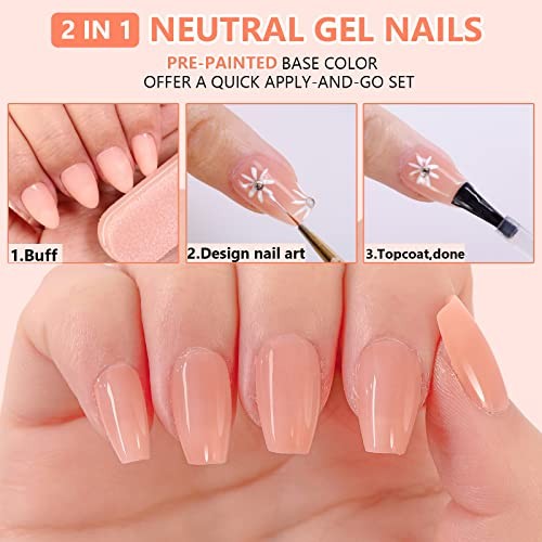 SINOKAME NEUTRAL XS COFFIN SOFT GEL TIPS EXTRA SHORT GEL PRESS ON NAILS