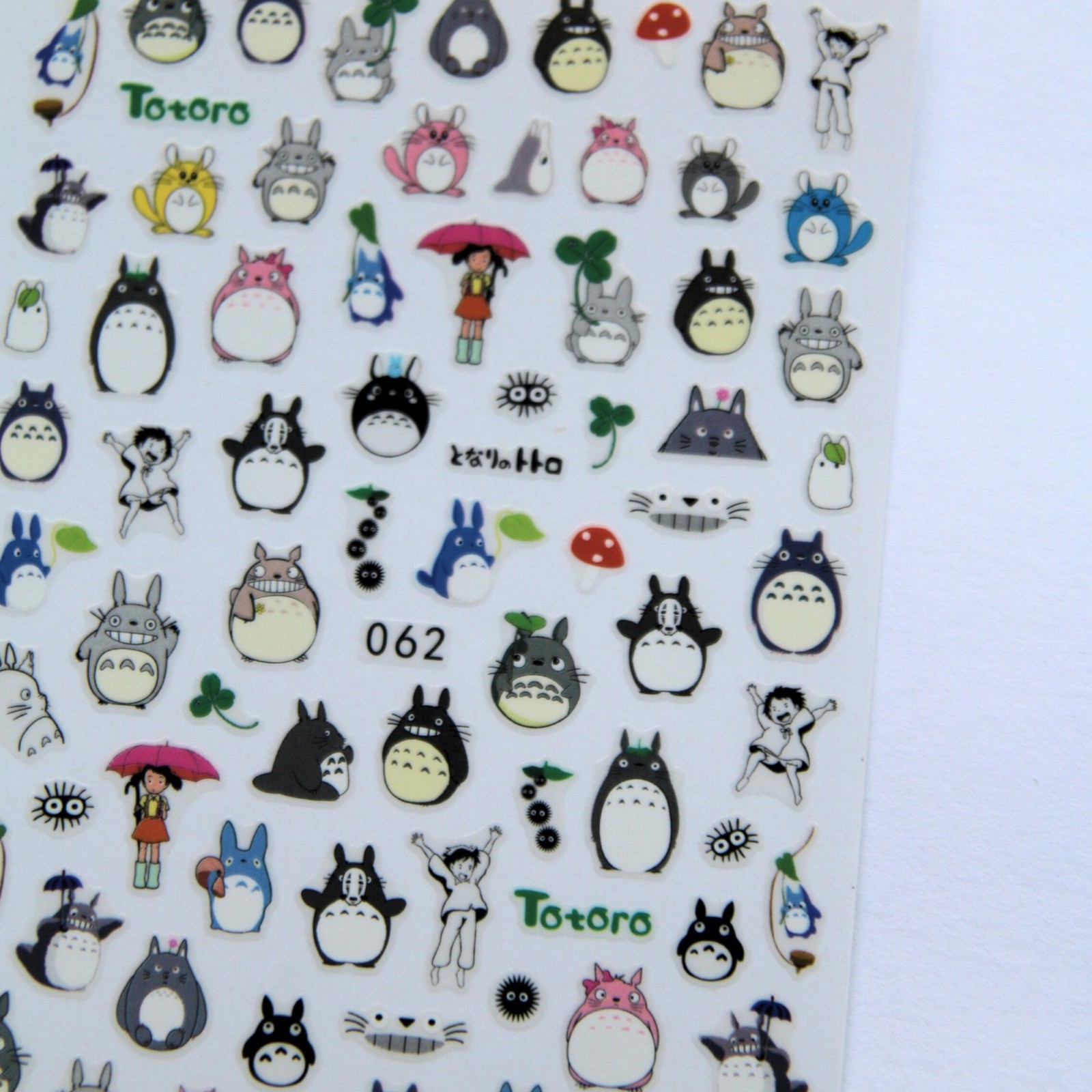 Totoro Ghibli Flat Nail Stickers Anime Nail Supplies Set of +40 Stickers