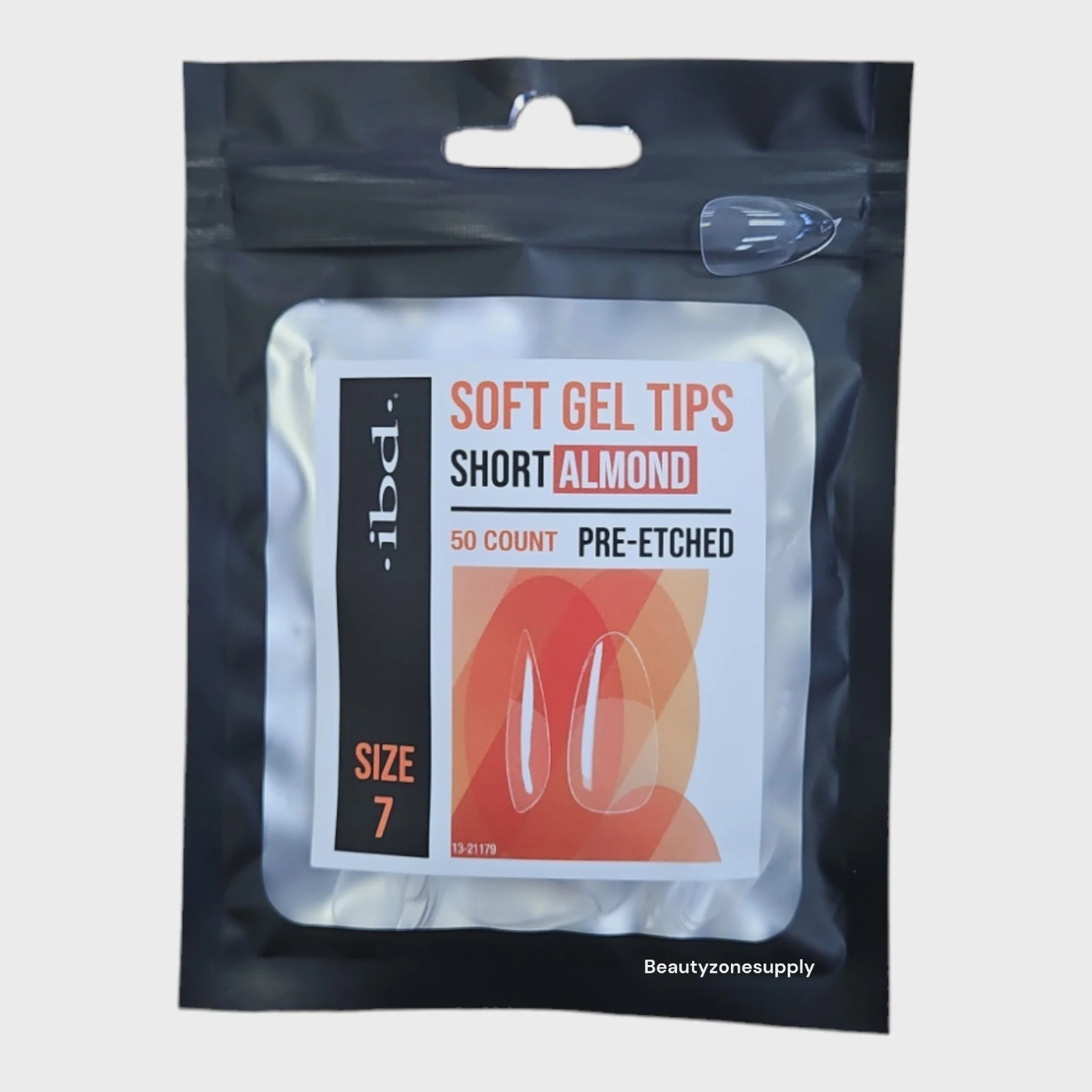ibd Soft Gel Tips Refill Short Almond #7 (50ct) (3 Pack)
