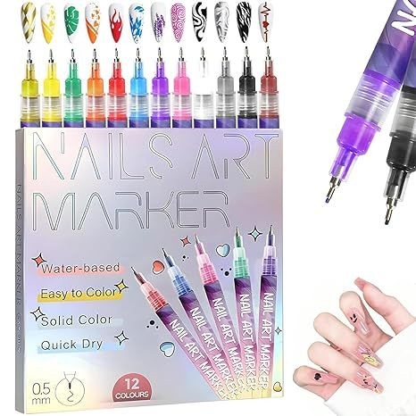 DIY Nail Art Polish Pen 3D Painting & Outline Brush for Beauty Manicure Decor