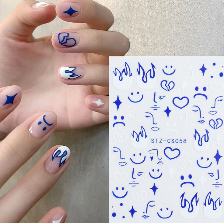 Nail Stickers Art Decal DIY Design Waterproof 3D Butterfly Heart Letters US NS7