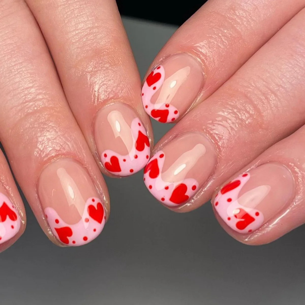 Sweet Love Square Matte Glossy Press On Nails For Women