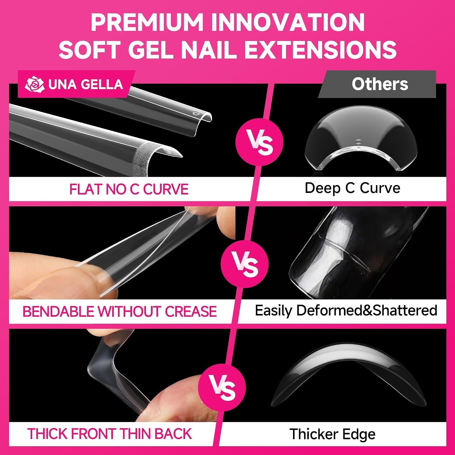 Long Lasting 504PCS Coffin Nail Tips – Extra Long Gel Extensions for Nail Art