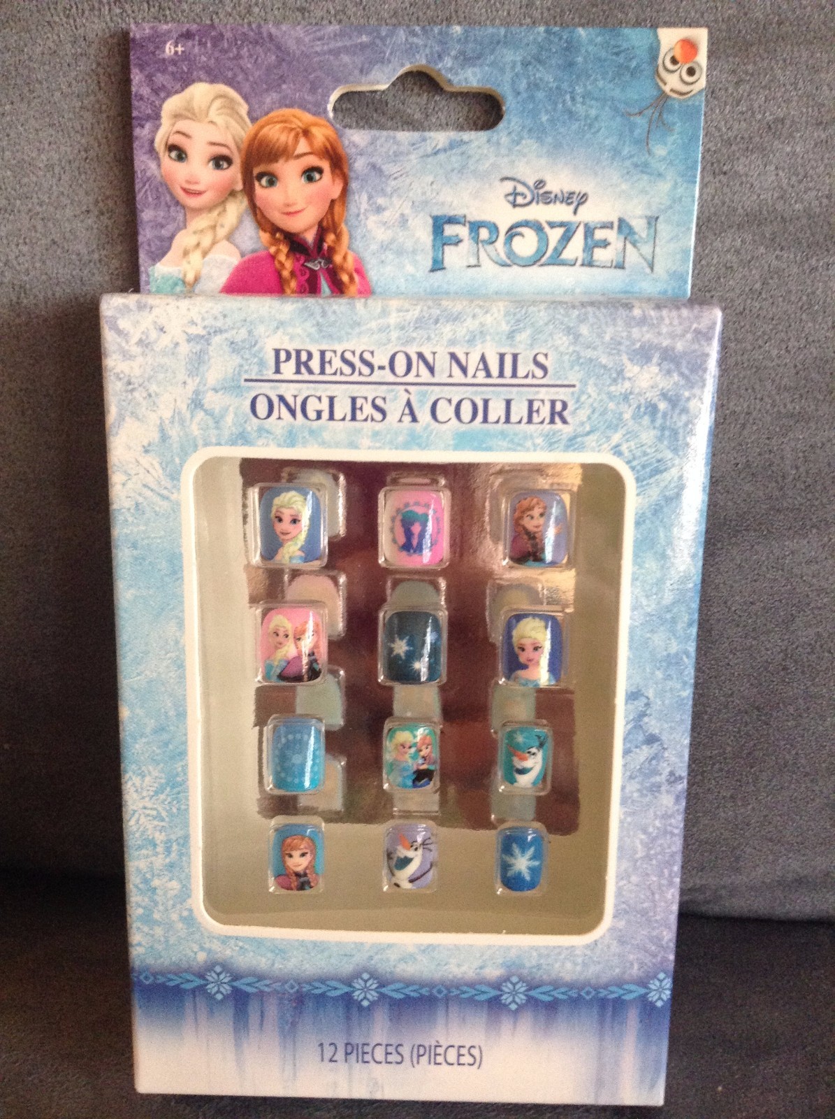DISNEY FROZEN GIRLS 12 PIECE PRESS-ON NAIL SET – NEW IN BOX