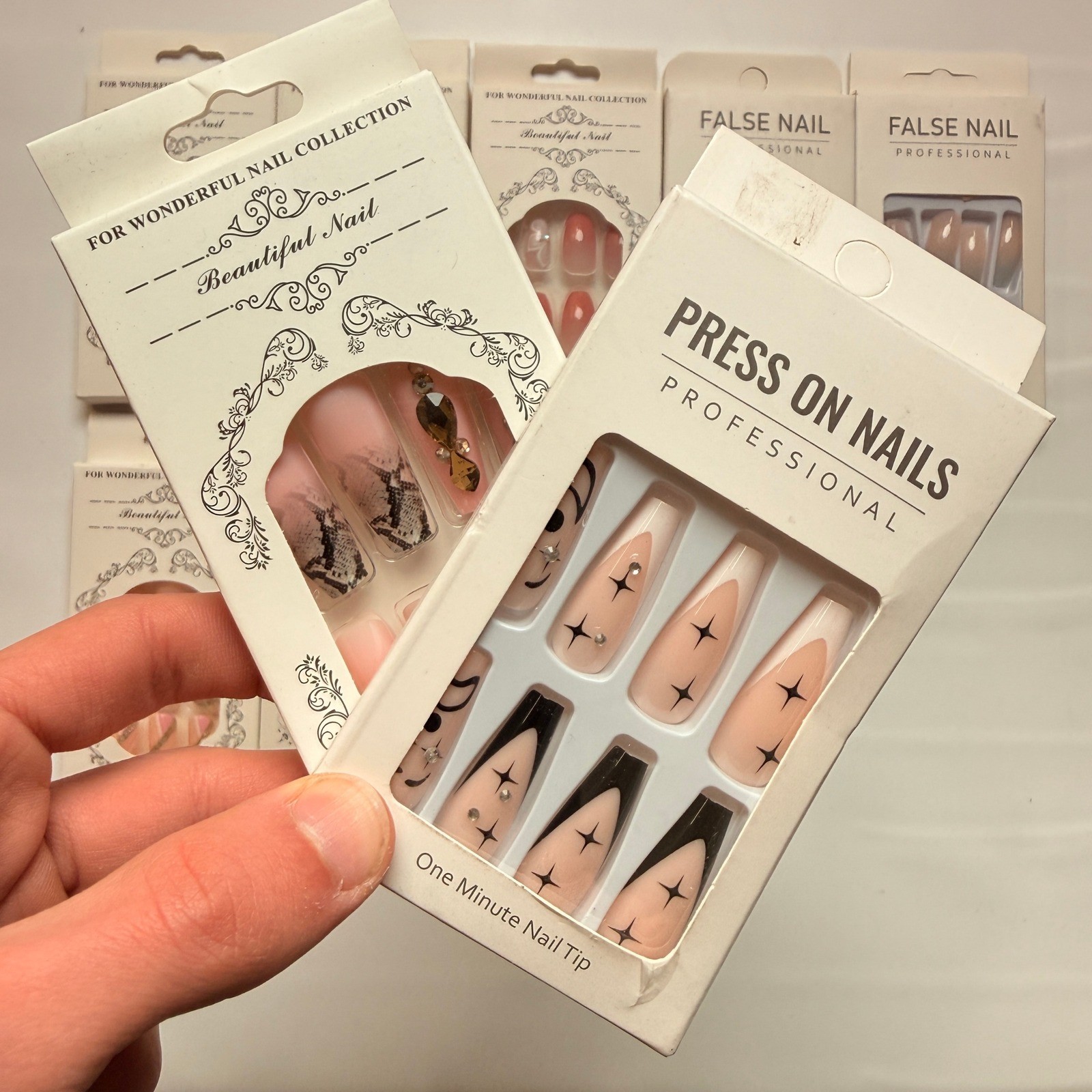 Lot of 10 Pack of 24 New False Press On Nails Assorted Designs and Colors №N35