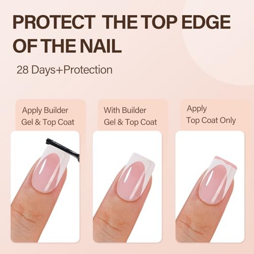 Vansiho Deep French Gel Nail Tips, 150Pcs Short Square Gel Nail Tips, Pink
