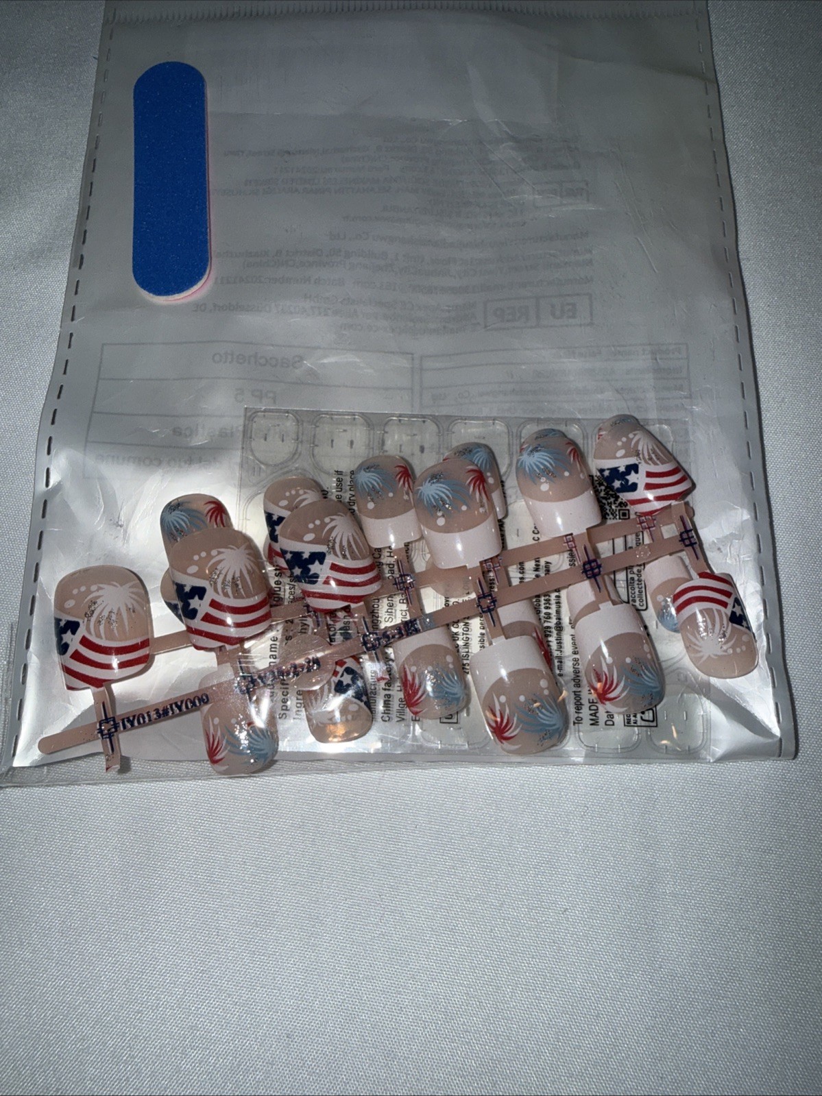 Press On Nails 6pc Bundle #3 – USA, Flag, Firework, Palm Tree, Flowers, Bees