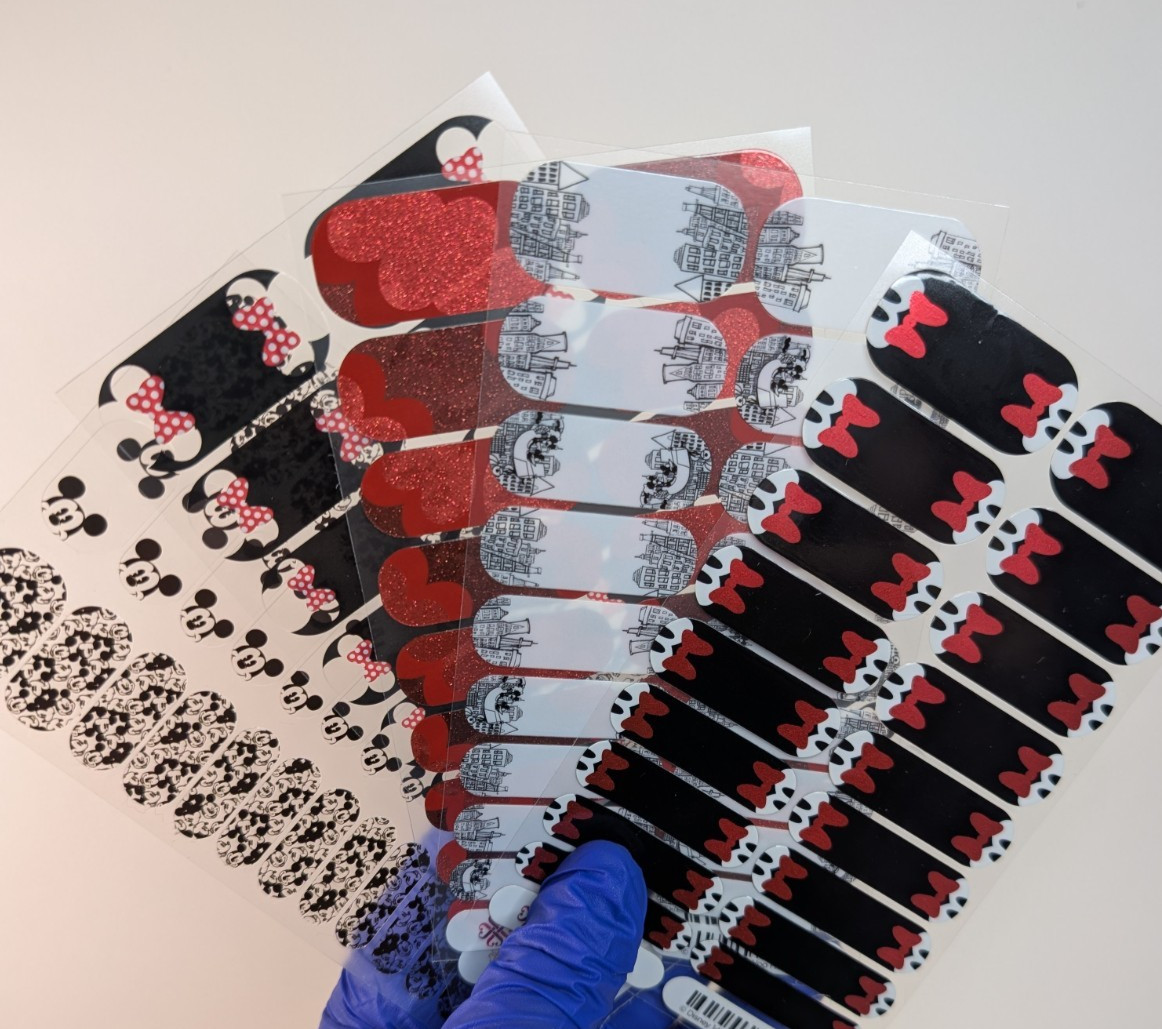 Jamberry Nail Wraps Full Sheets – Minnie Mickey Disney Red Black White Lot of 5
