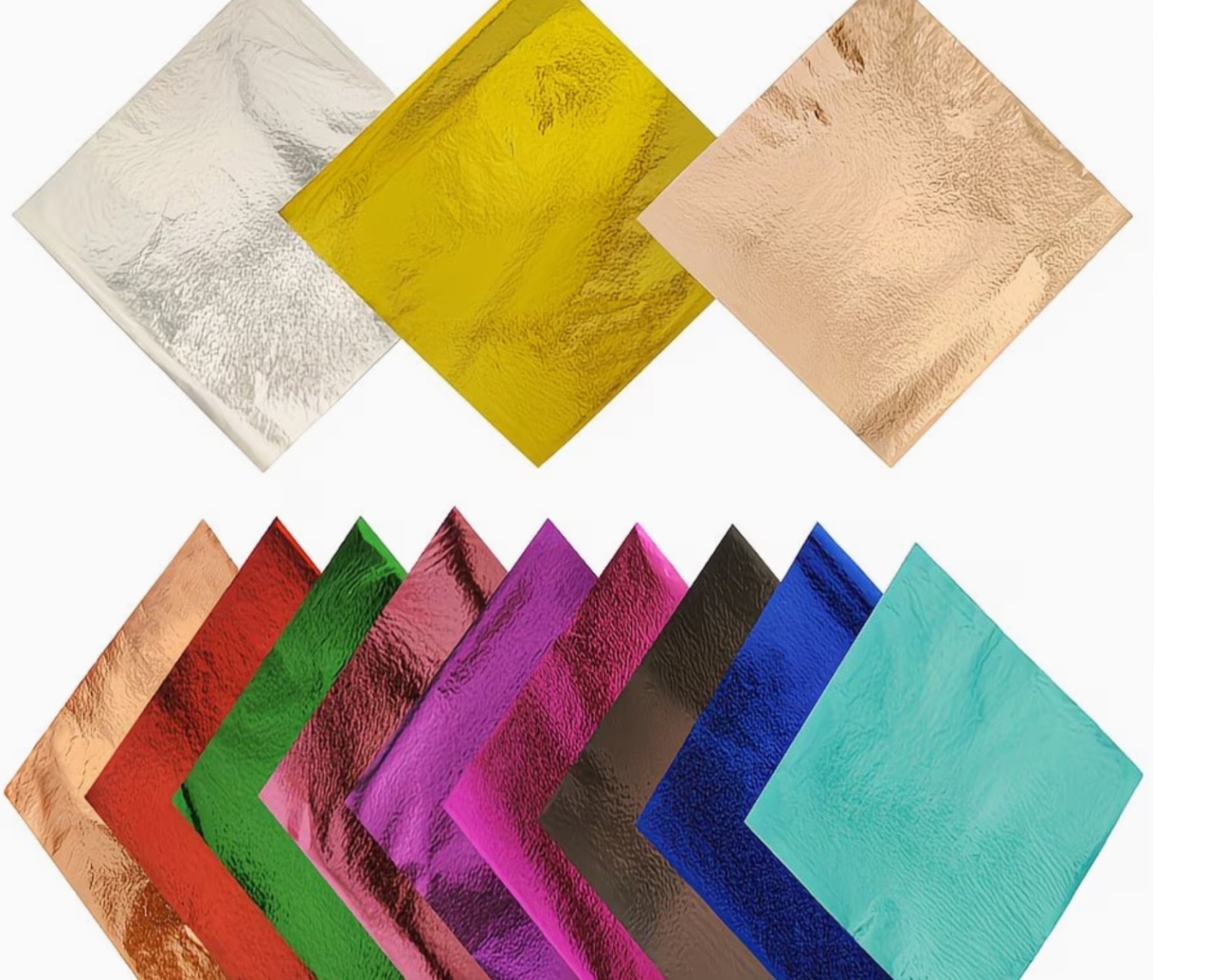 8 Pcs Aluminum Foil Square Colored Foil Sheets, 8 Colors DIY
