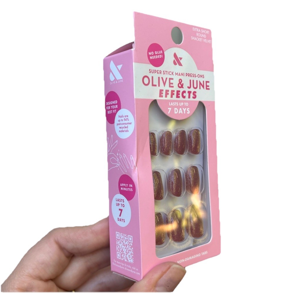 Olive & June Effects Super Stick Mani Press On Extra Short Shacket Velvet 2 Pack