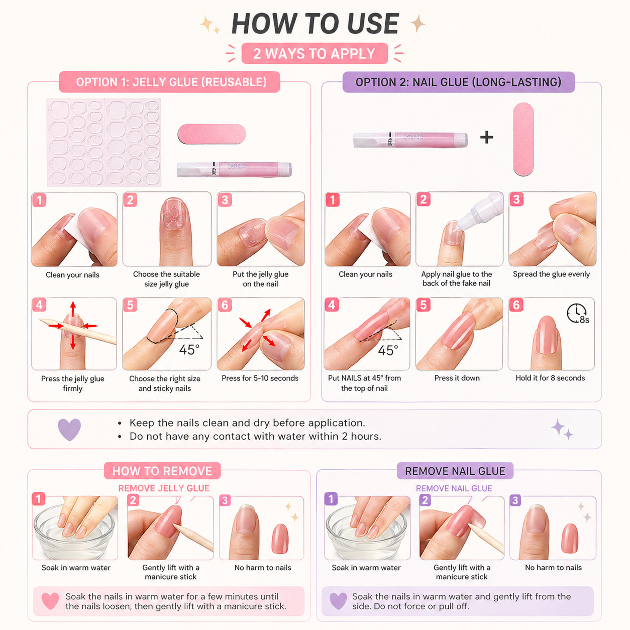 New Fashion Short 24 Count Fake Nails
