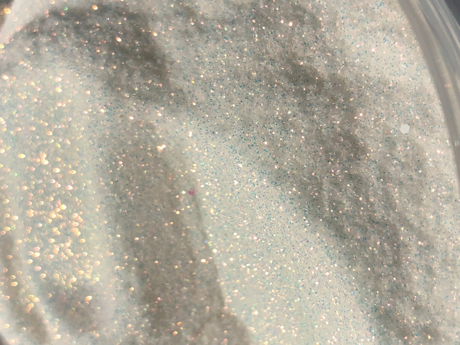 Iridescent White Glitter Hex Snow White pink blue sheen Nail Art US seller