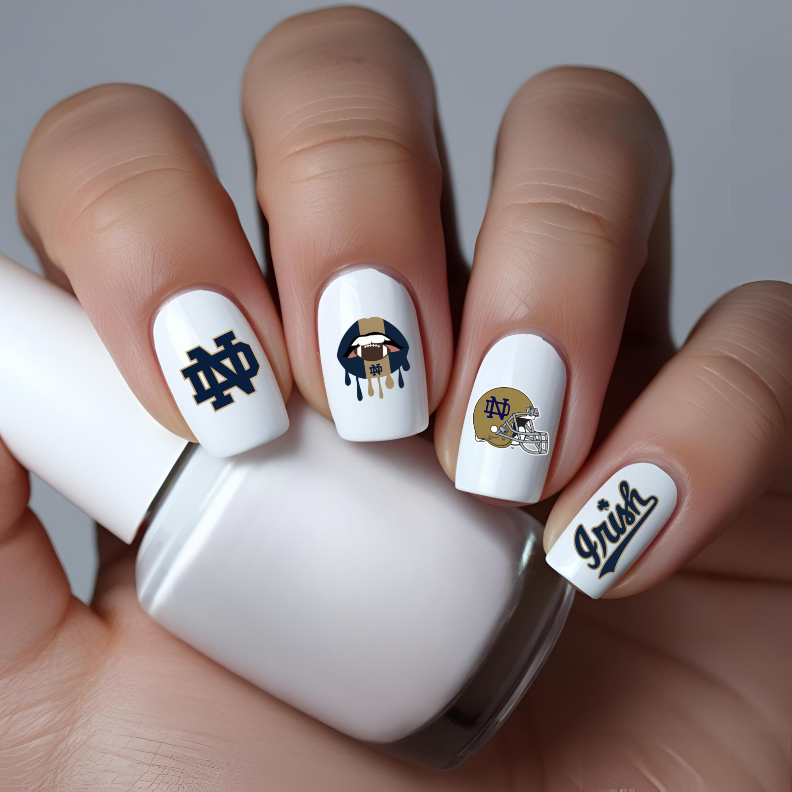 Fighting Irish Notre Dam Football Nail Decals Water Transfer Nail Art