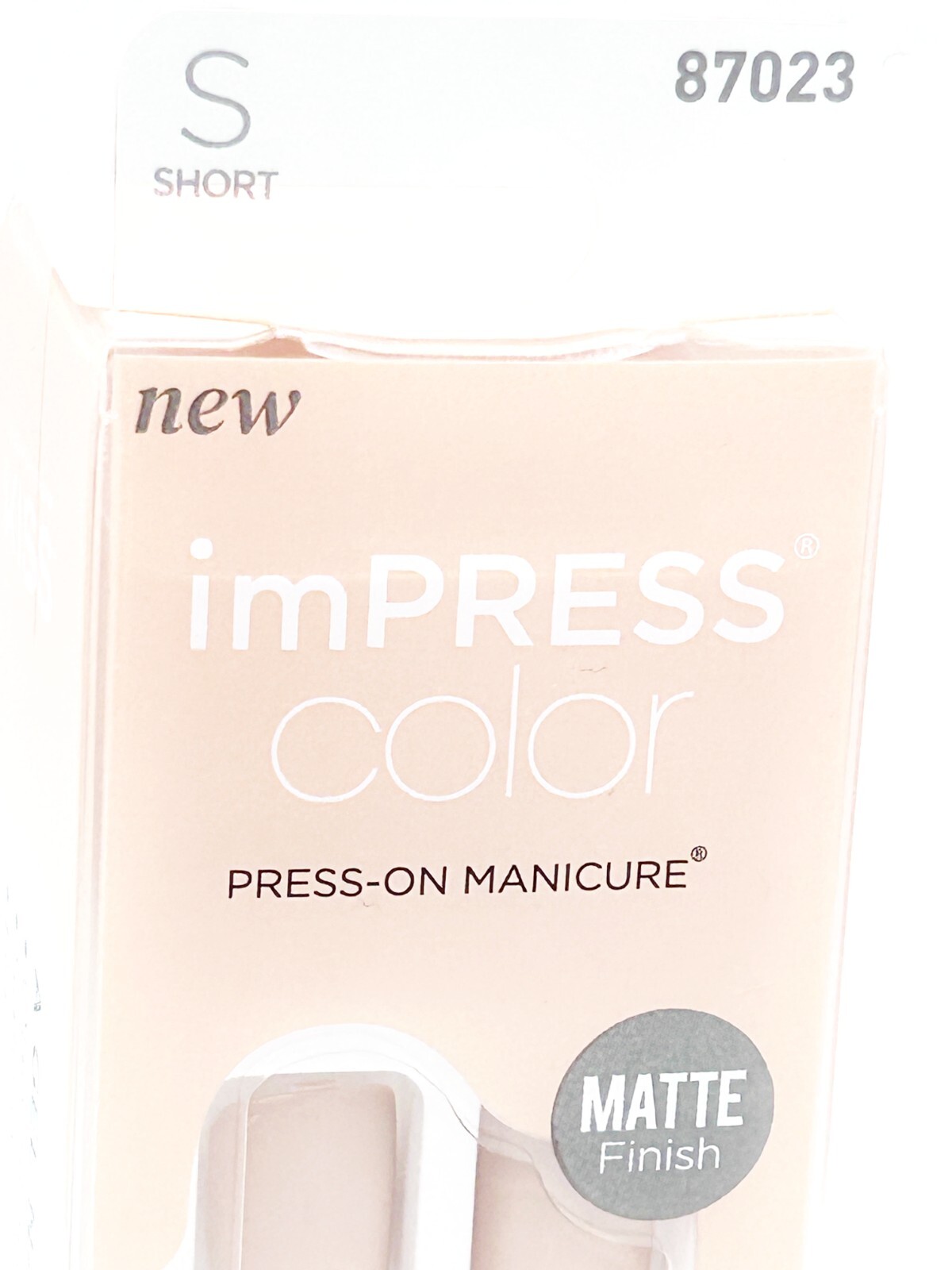 imPRESS Color Gel Press-On Nails Short, Matte Finish ‘Perfect Timing’ Pink 87023