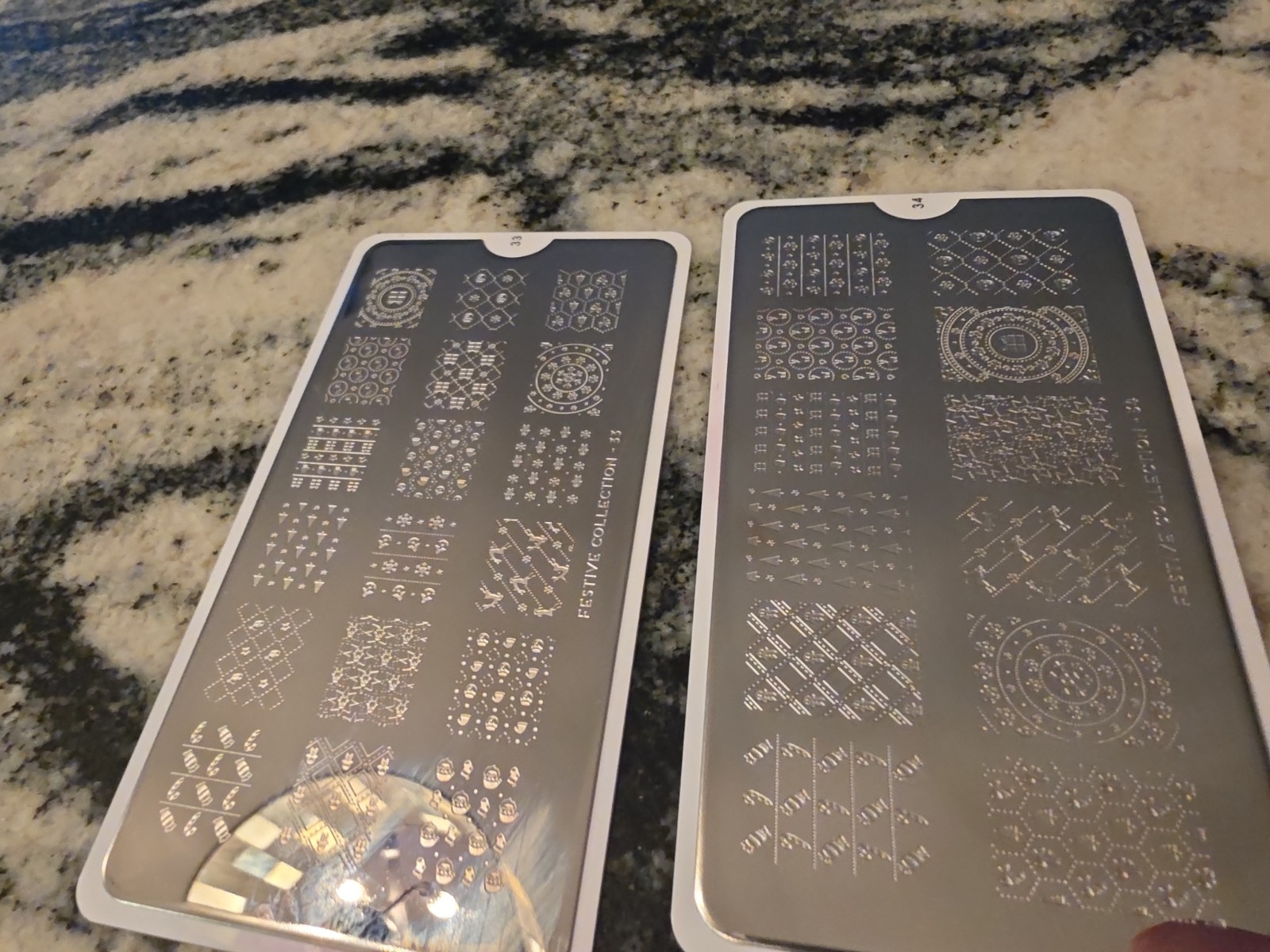 MoYou-London Festive Lot 33 & 34 Christmas Tree Winter Holiday Nail Stamp Plate