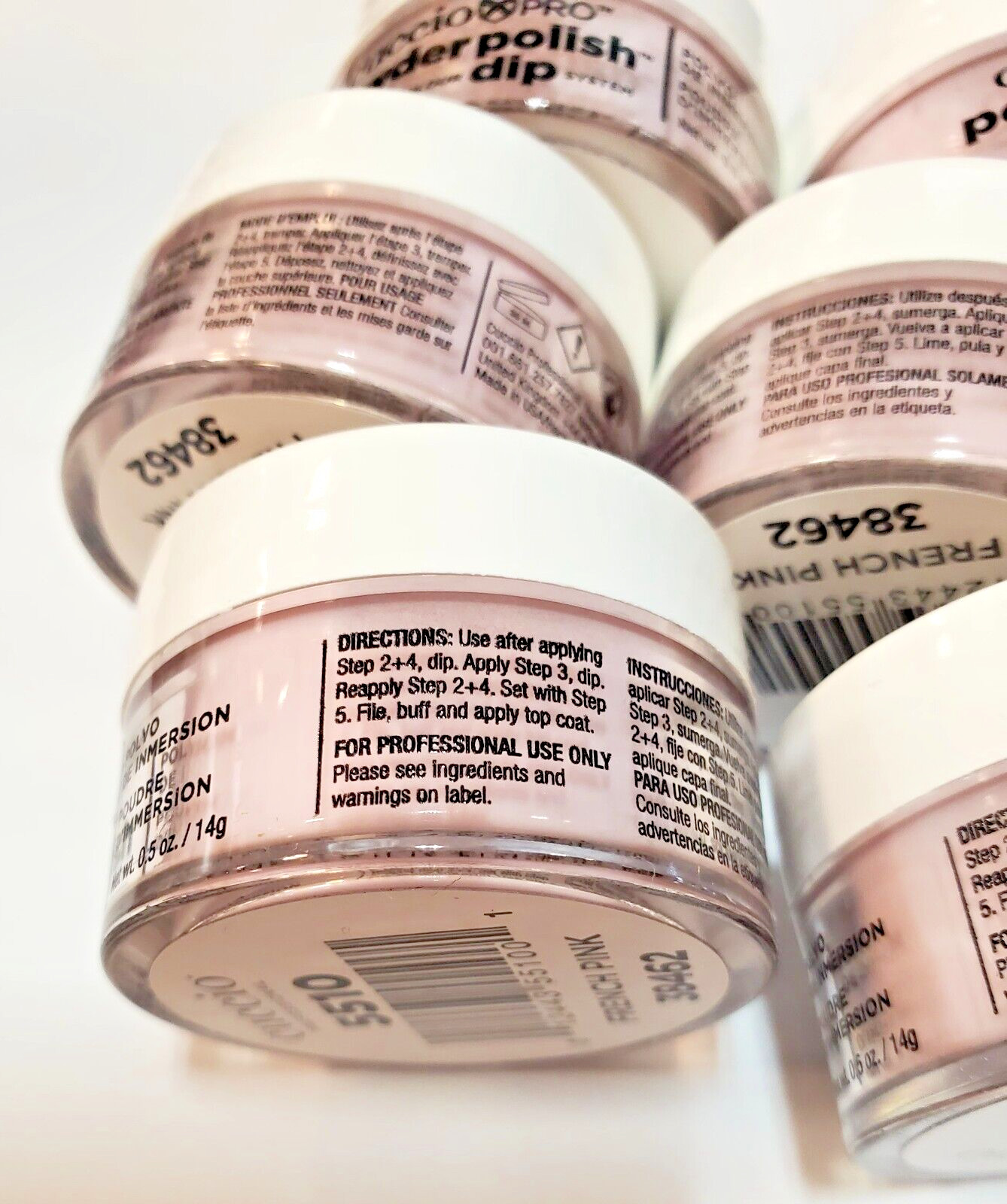 CUCCIO Professional Powder Polish Dip 0.5 fl oz Color – French Pink – 10 JARS!!!