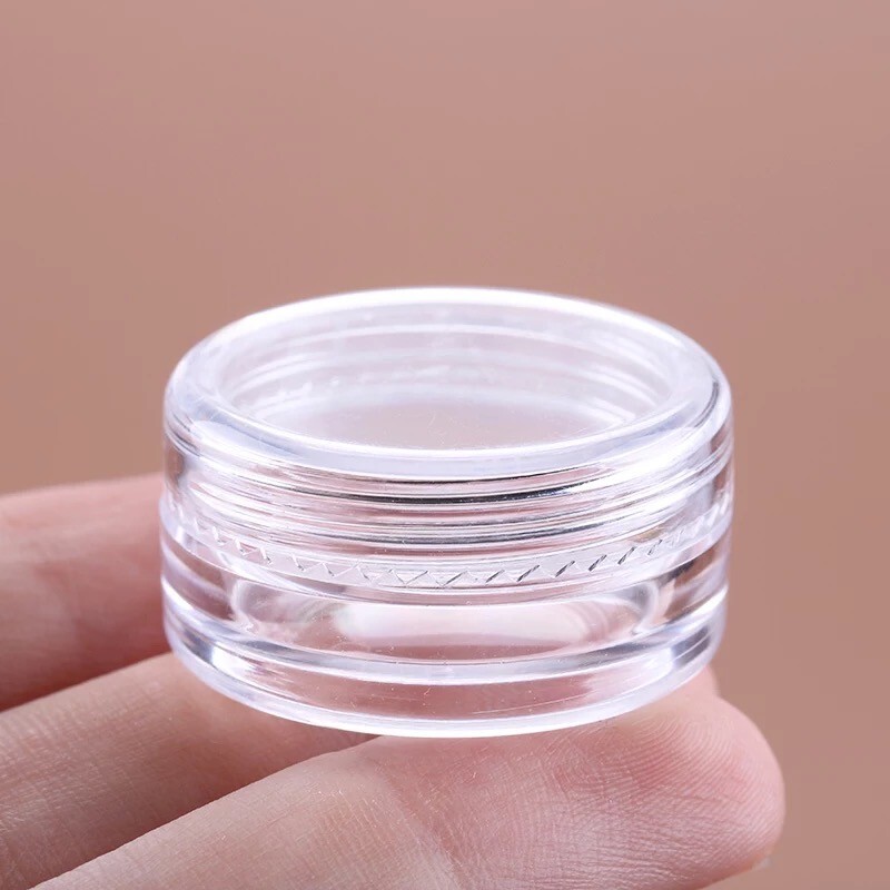 50 Small Clear 5g Grams/mL Plastic Jars for Cosmetic Sample Container Pot Cream