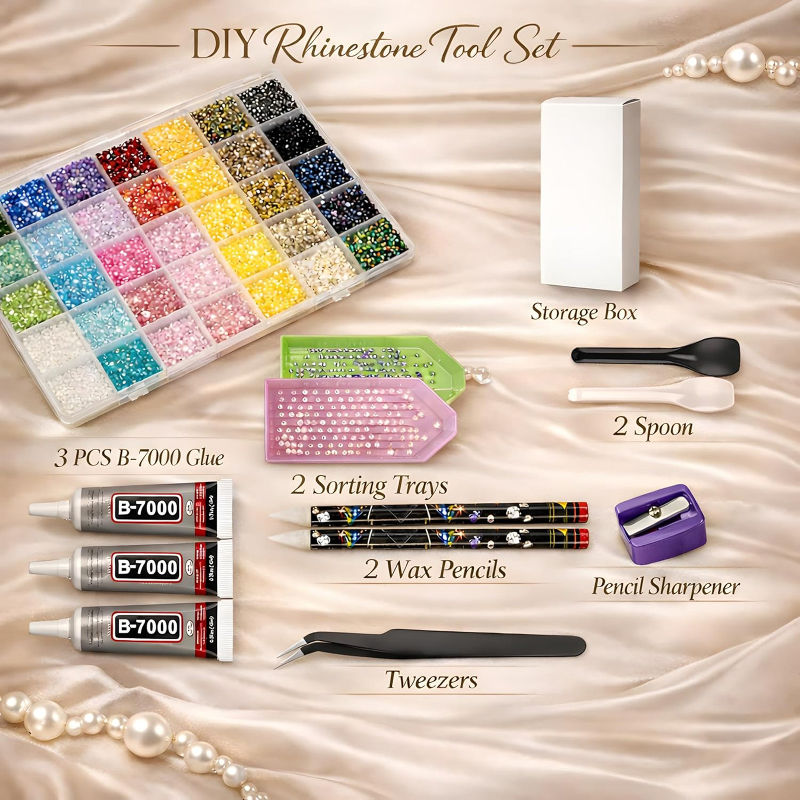 Rhinestone Bedazzling Kit with 40000 Pcs 3mm Resin Jelly Gems 40 Colors for