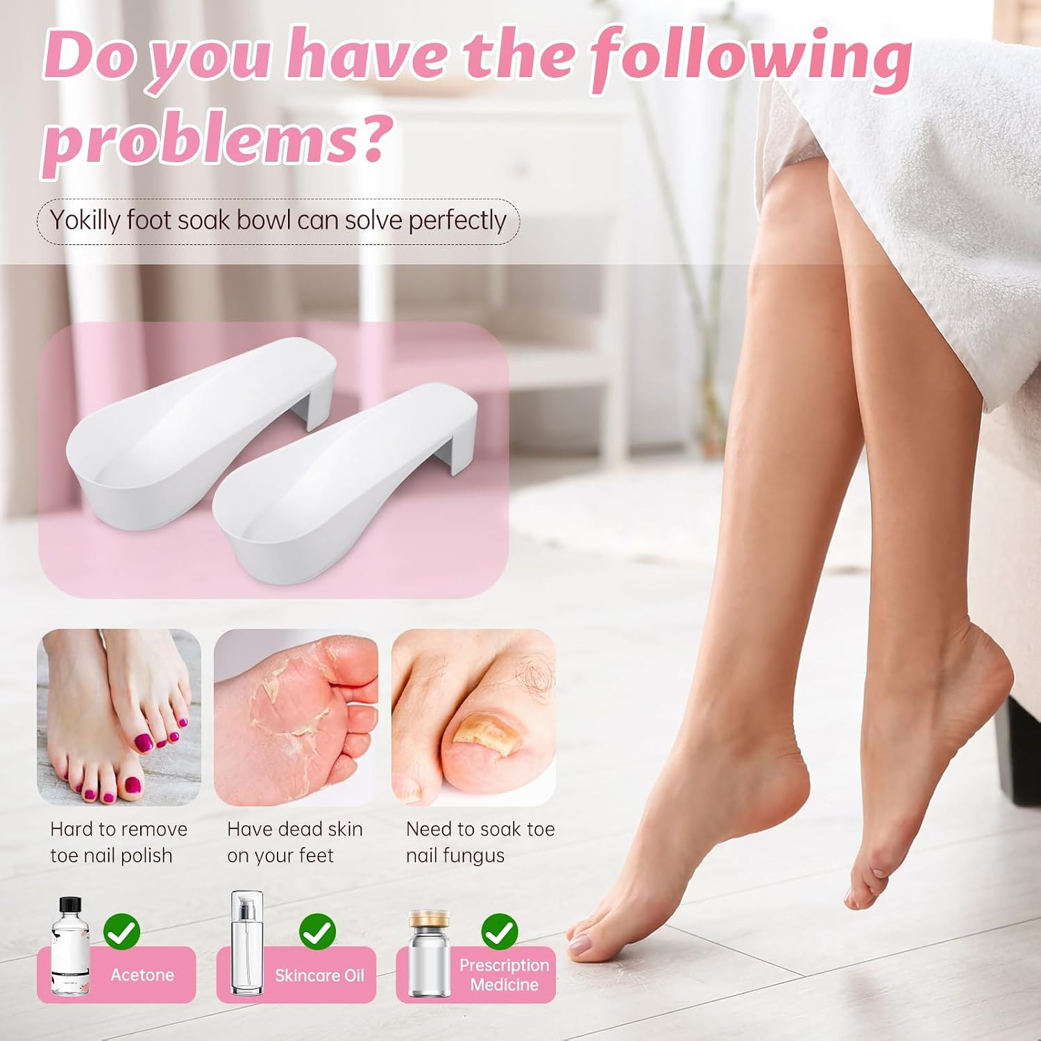 Toe Nail Soaking Bowl: 2 PCS Shoe Design Toenails Soak off Bowl | Foot Bath Soak