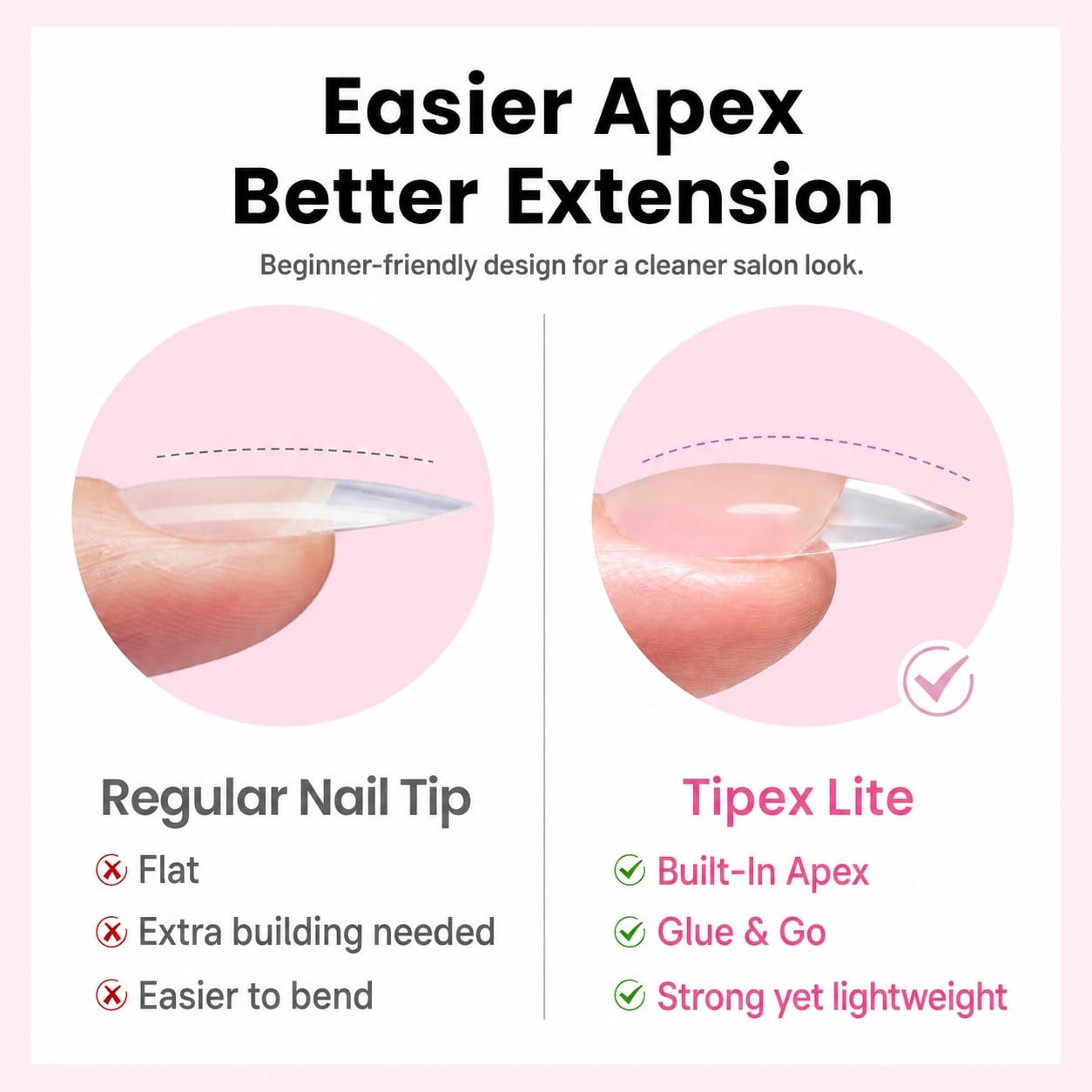 Beetles Tipex Lite Medium, 1 – Nails Only | Medium Almond | 96