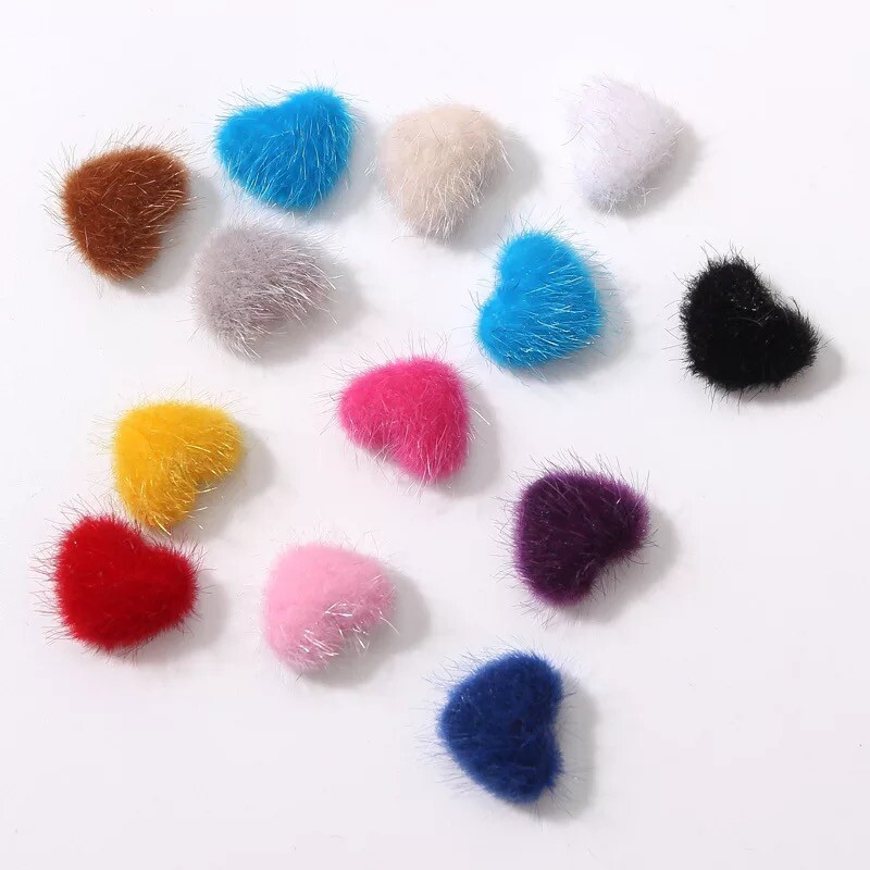 HunCo Nail Magnetic Pompon 6pcs Fluffy Balls Hearts Fur 2025 Winter Accessories