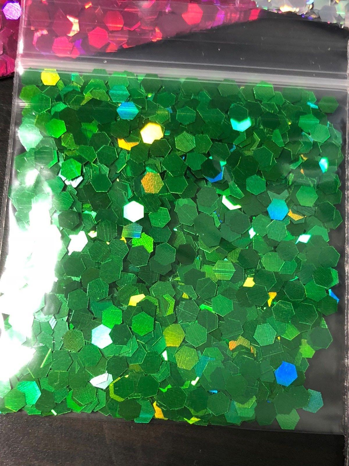 Solvent Resistant 3MM HEXGON Shape Holographic You Choose Color Nail US Seller