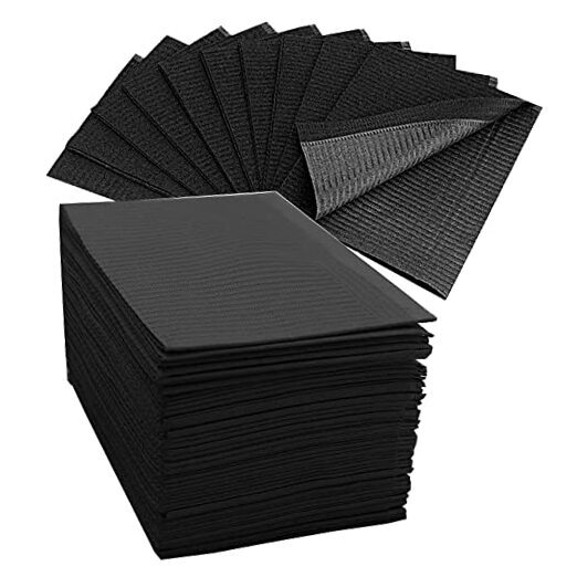 125PCS Disposable Nail Art Table Towels Mat 13″ X 17″ Waterproof 3 Ply Black