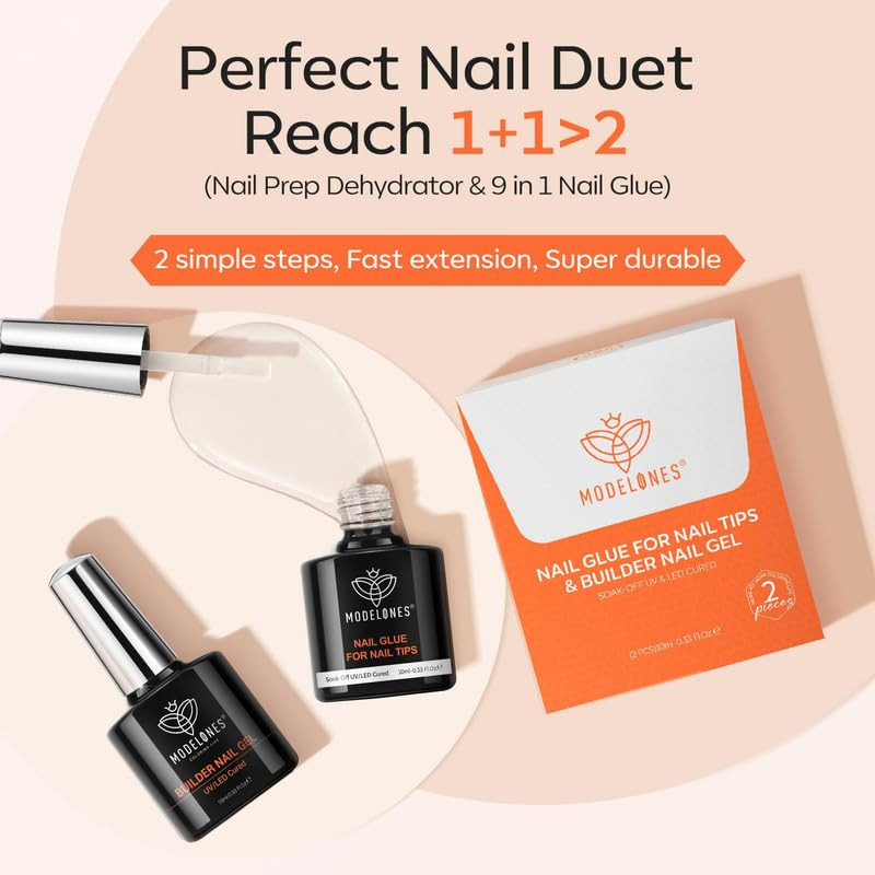 9 in One Nail Builder Glue Gel for Nails Set for Nails Thickening | Adhesive Bon
