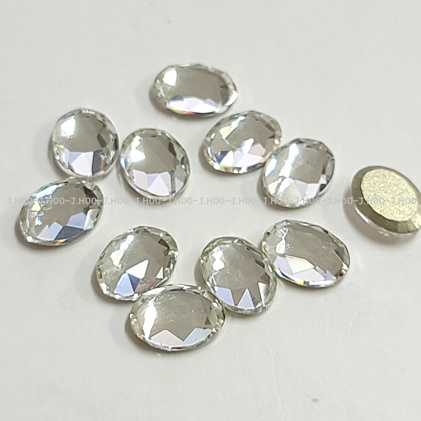 J.HOO Crystal 7603 Oval Flat Back Rhinestones 8×6mm Nail Art (10pcs)