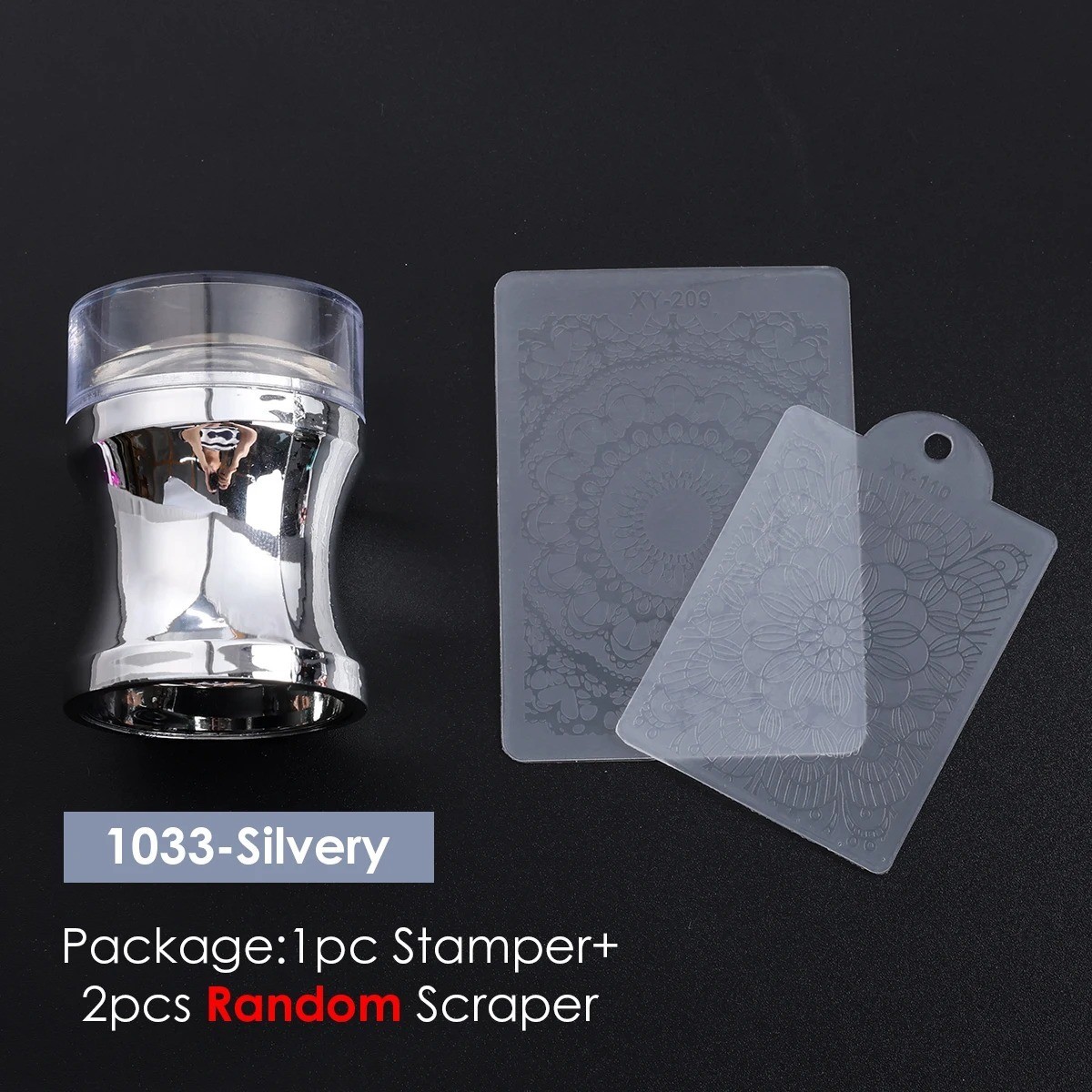 Transparent Silicone Nail Art Stamping Kit, French Design For Manicure Plate Too