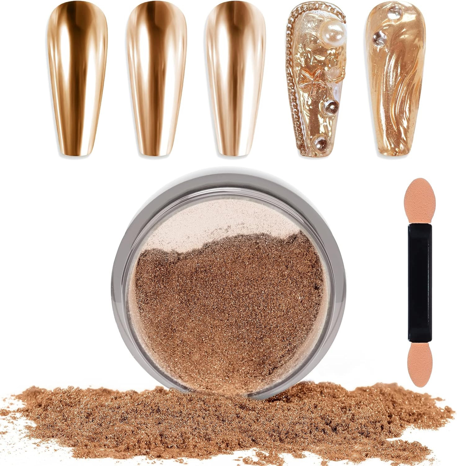 Chrome Nail Powder Mirror Effect Metallic Dust Holographic Glitter Glazed Manicu