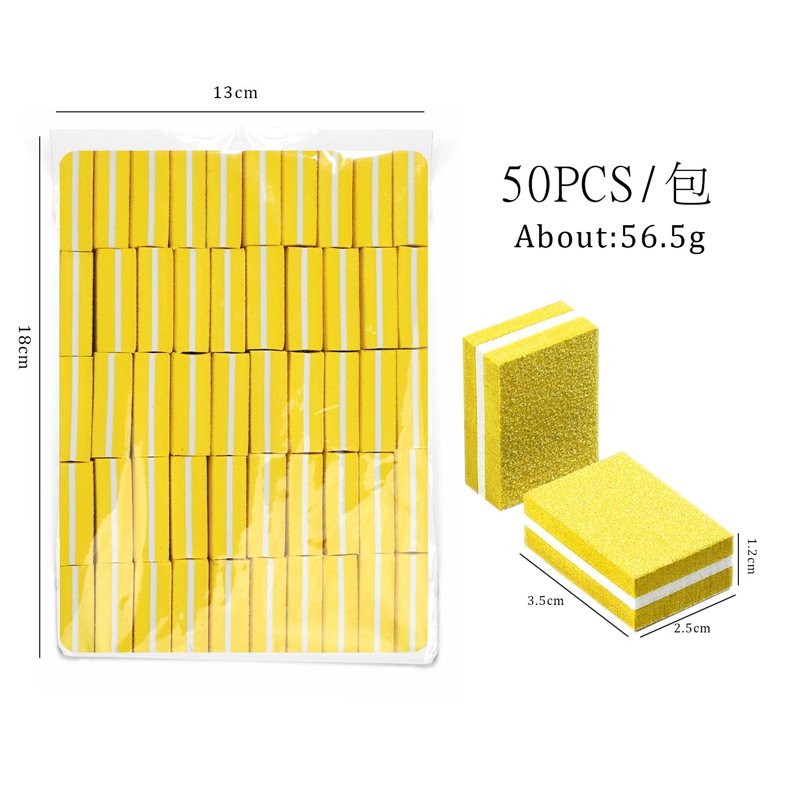 50Pcs Mini Nail Buffer Blocks 180/100 Grit Durable Nail Sanding Blocks Nail Tool