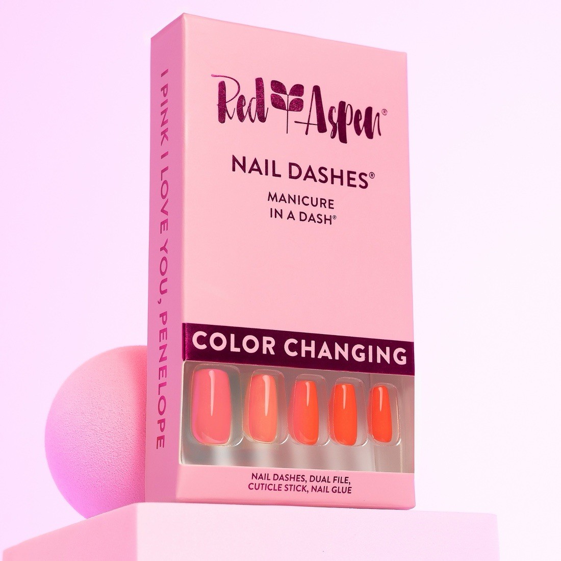 Red Aspen Medium Coffin Pink Color Changing I Pink I Love You! BRAND NEW IN BOX