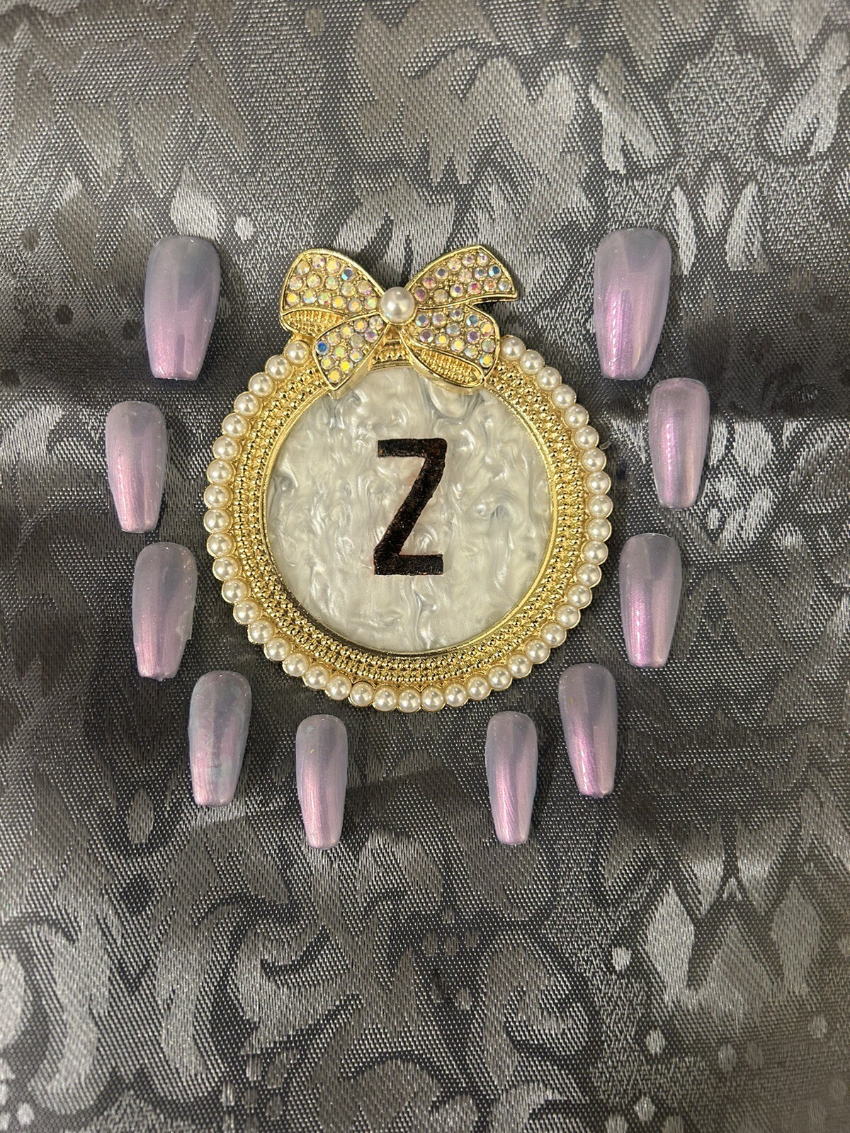 Z NAILZ!: Artisan Clear Pink/Blue Iridescent M Coffin Press on Nails