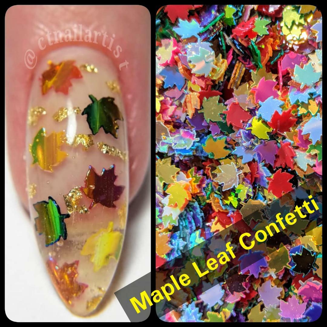 MAPLE LEAF NAIL CONFETTI~U CHOOSE~🍁Nail•Acrylic•Gel•Body•Face•Festival•Crafts