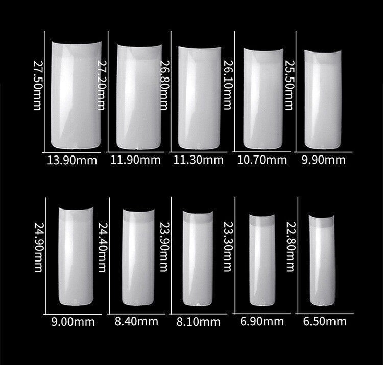 500Pcs French Half Cover Artificial False Square Nails Tips Acrylic UV Gel Clear