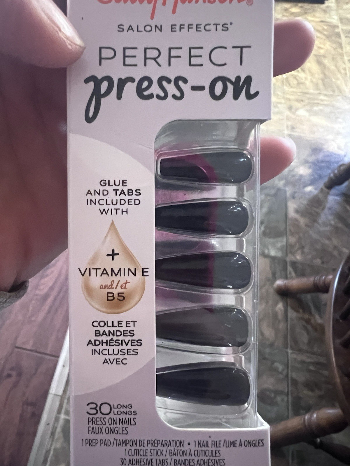Sally Hansen Perfect Press-On Nails Black Onyx-pected | 30 Count | C0331 New