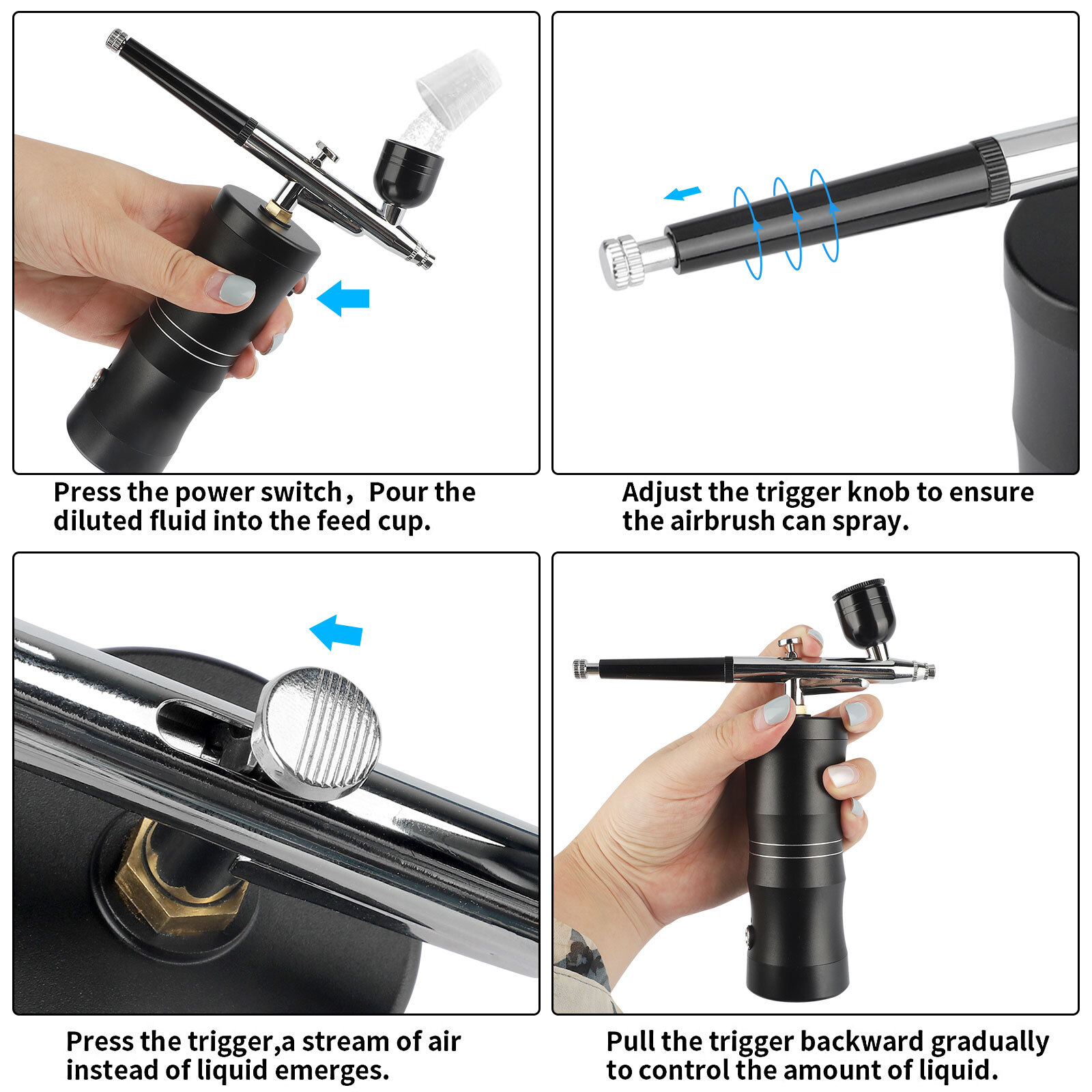 Portable Air Compressor Kit Airbrush Paint Spray Gun Nail Art Tattoo Airbrush