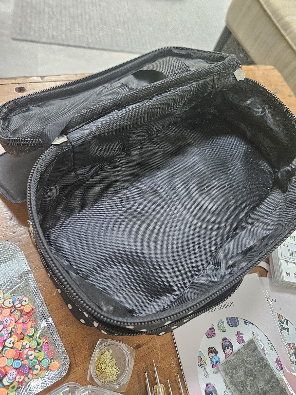 Lot of nail art supplies! A bunch of brand new items. Great deal. with tote