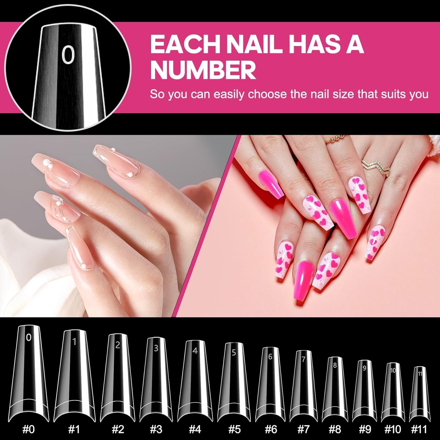 Professional Quality 1200PCS Half Cover Coffin Nail Tips for Beautiful Nails