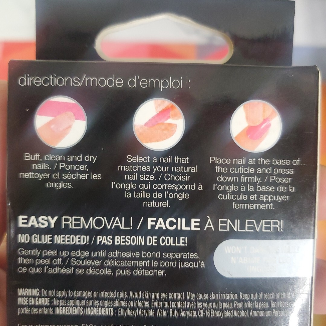SensatioNAIL Press On Nails ~ #72357 Neon Pink W/Yellow Paint Splatter~24 Nails