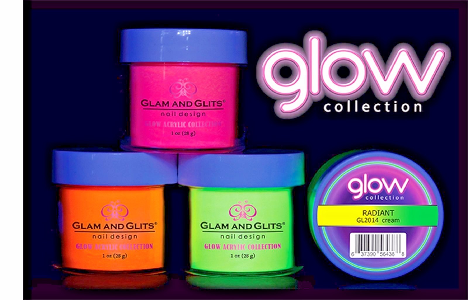Glam and Glits ACRYLIC Glow in the Dark Nail Powder-48 Colors Pick1-Glam & Glits