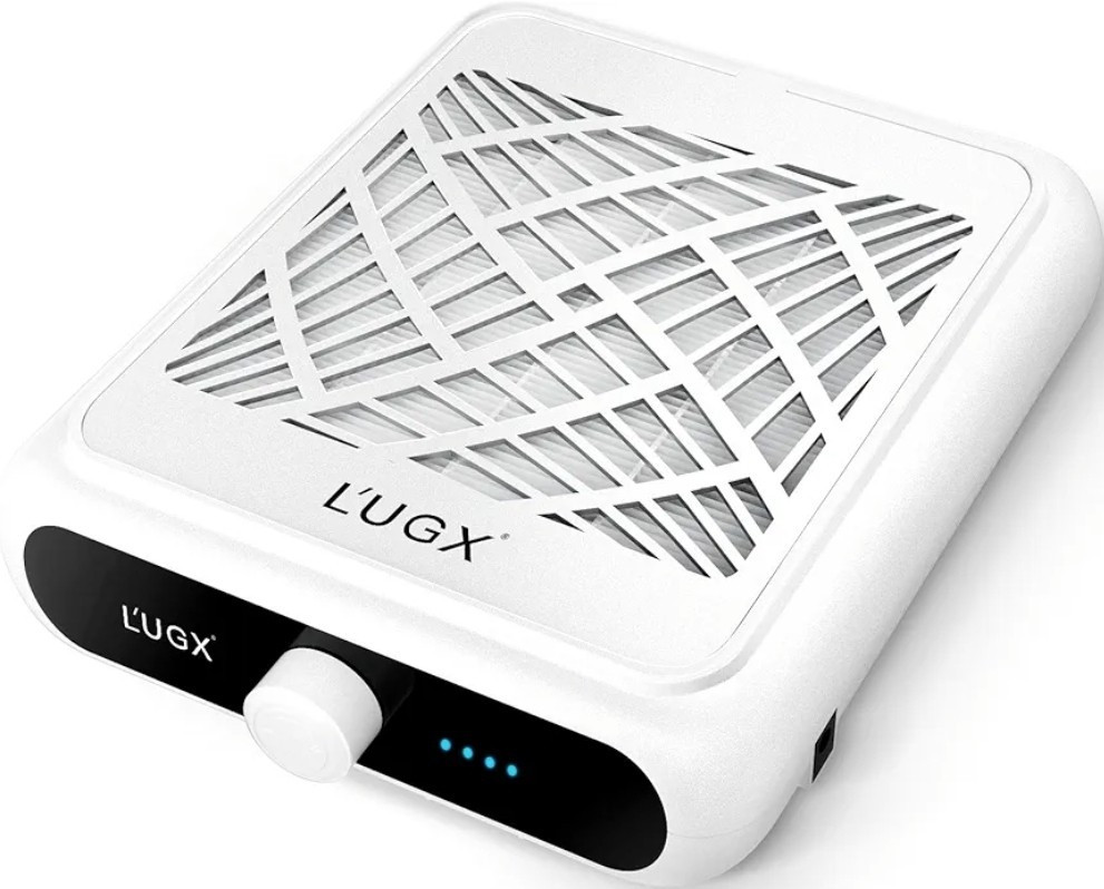 L’UGX Nail Dust Collector White HEPA Filter Adjustable Speed Rechargeable