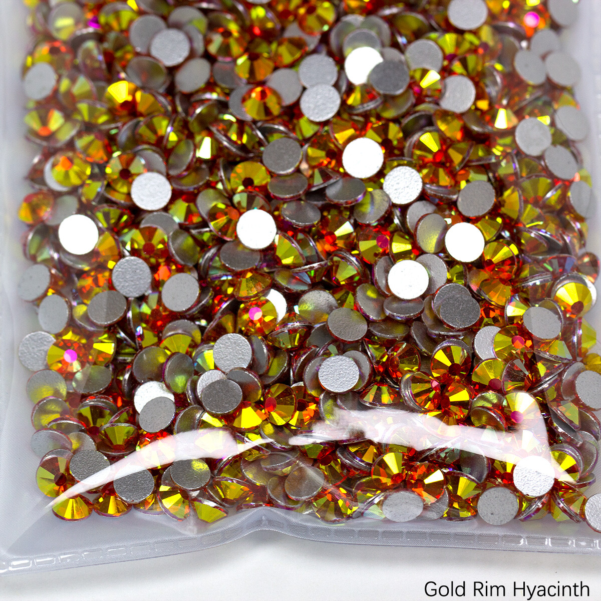 1440 Gold Rim Dazzle Flatback Rhinestones Glass Diamond DIY Crafts Art Deco Gems
